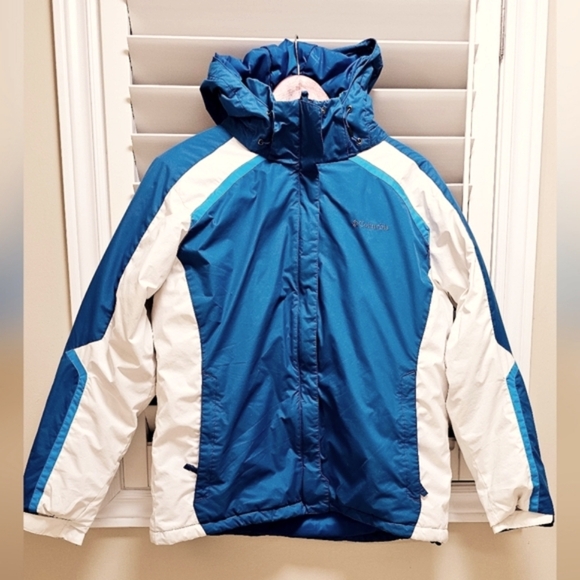 Columbia Ski Waterproof Snow Jacket Active Sport Teal Blue White size XL - Picture 3 of 11